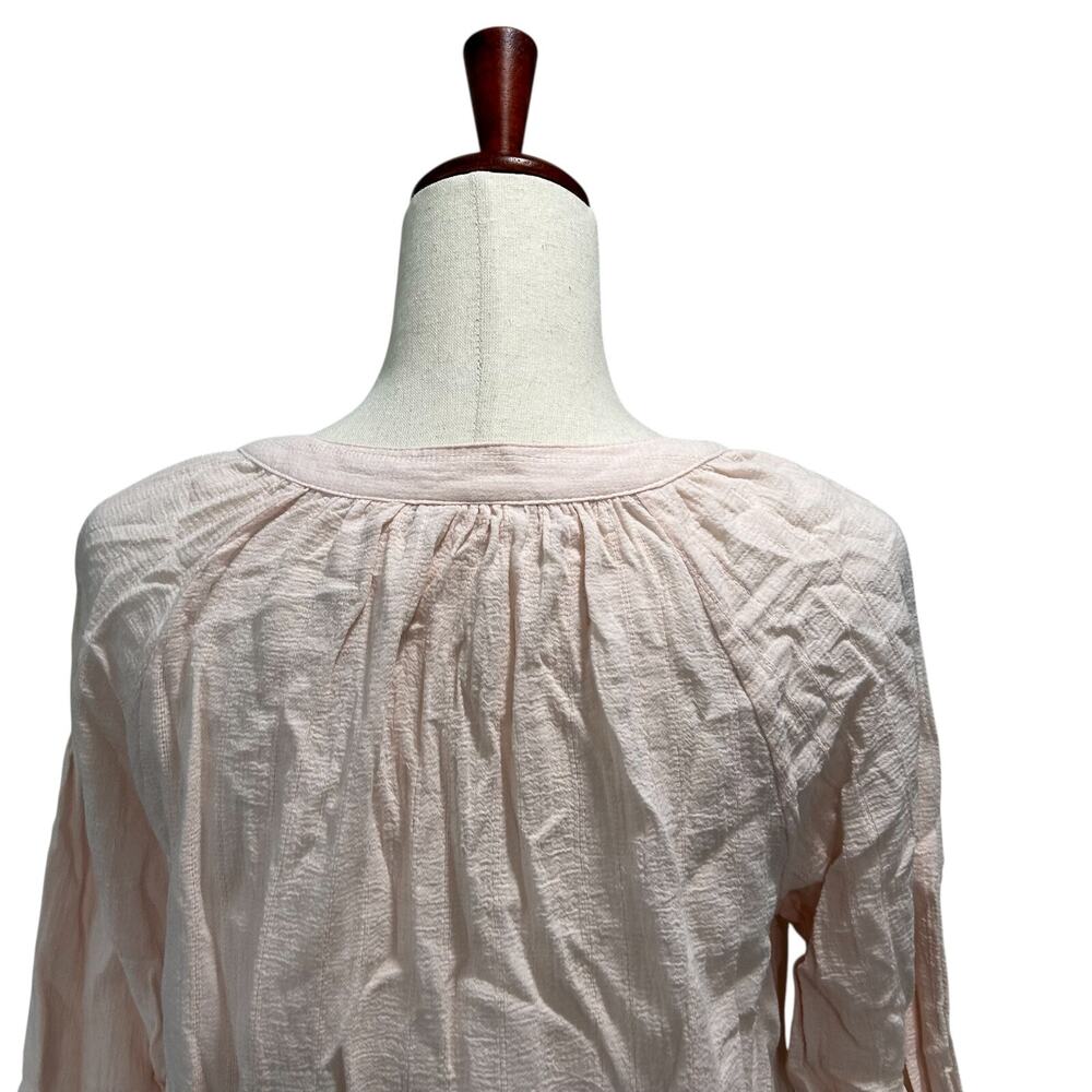 Cynthia Rowley Women's Top Size Large Blush Pink Cotton Blouse Shirt Boho Preppy - Picture 7 of 10
